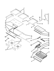 Shelf Parts Diagram and Parts List for MFI2670XEM7  Maytag Refrigerator