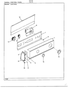 Control Panel Diagram and Parts List for 7443A  Norge Dryer