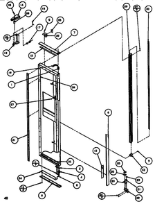 Door/Hinge/Trim Freezer Diagram and Parts List for SBDT520J-P7845303W  Amana Refrigerator