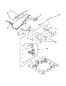 Controls And Water Inlet Parts Diagram and Parts List for NTW4611BQ0  Amana Washer