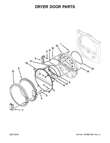 Dryer Door Parts Diagram and Parts List for MLE20PDCZW0  Maytag Washer Dryer Combo
