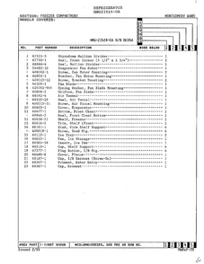 Freezer Compartment Diagram and Parts List for 23524-0A  Admiral Refrigerator