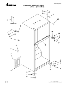 Cabinet Parts Diagram and Parts List for A8RXCGFXS00  Amana Refrigerator