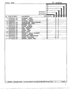 Oven Diagram and Parts List for DF-450067  Maytag Range