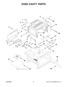 Oven Cavity Parts Diagram and Parts List for JMDFS24JL00  Maytag Wall Oven