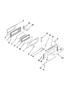Upper Door Parts Diagram and Parts List for MGR6751BDW19  Maytag Range