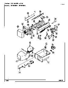 Ice Maker & Bin Diagram and Parts List for GT18X8DV DC45A Maytag Refrigerator