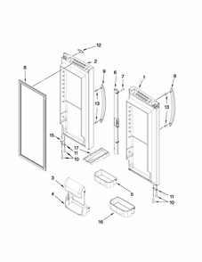 Refrigerator Door Parts Diagram and Parts List for G32526PEKW4  Maytag Refrigerator