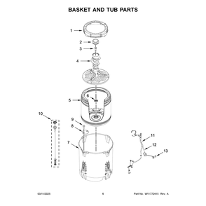 Basket And Tub Parts Diagram and Parts List for MVW6230HC5  Maytag Washer