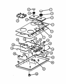 Page 3 Diagram and Parts List for RTG350UD-P1131486ND  Caloric Cooktop