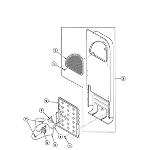 Heater Duct Diagram and Parts List for FEU17AWF1702  Speed Queen Dryer