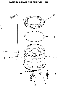 Outer Tub Diagram and Parts List for NA3812L33638  Speed Queen Washer
