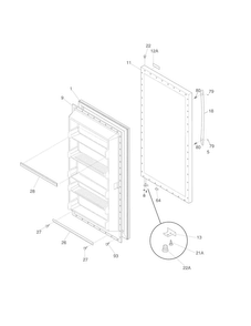 Door Diagram and Parts List for CFUF17PT1  Crosley Freezer