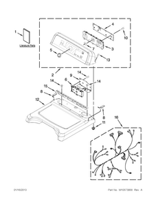 Part Location Diagram of WPW10432257 Whirlpool Electronic Control Board