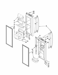 Refrigerator Door Parts Diagram and Parts List for MFI2269VEM1  Maytag Refrigerator