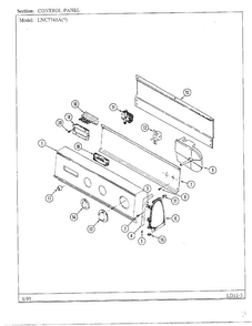 Control Panel Diagram and Parts List for 7743A REV A Norge Dryer