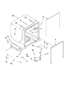 Tub And Frame Parts Diagram and Parts List for MDB7749AWB2  Maytag Dishwasher