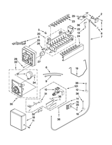 Icemaker Parts Diagram and Parts List for JS48NXFXDW00  Jenn-Air Refrigerator