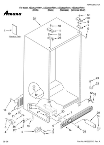 Cabinet Parts Diagram and Parts List for ASD2522VRB01  Amana Refrigerator