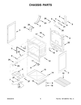 Chassis Parts Diagram and Parts List for AER6303MFS2  Maytag Range