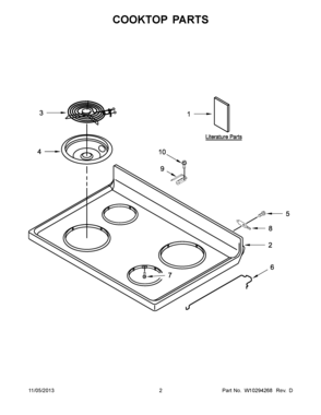 02 - COOKTOP PARTS Diagram and Parts List for YMER7660WS1  Maytag Range
