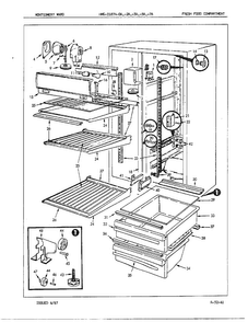 Fresh Food Compartment Diagram and Parts List for 21874A  Admiral Refrigerator