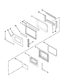 Lower Oven Door Parts Diagram and Parts List for JJW9430DDB13  Jenn-Air Wall Oven