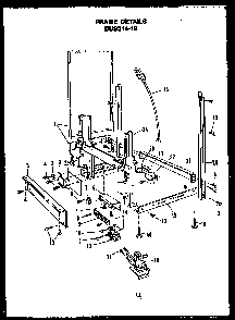 Frame Details Diagram and Parts List for DUS314-19 MN02 Caloric Dishwasher