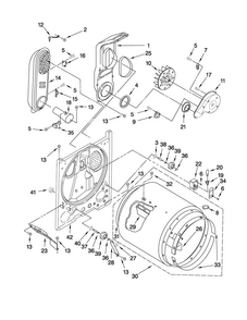 Bulkhead Parts Diagram and Parts List for NGD4800VQ1  Amana Dryer