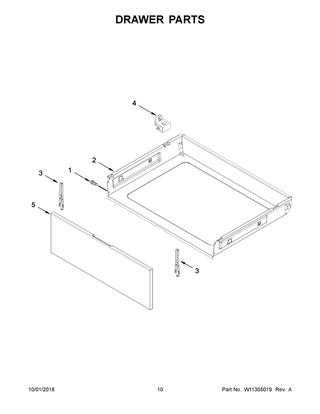 Drawer Parts Diagram and Parts List for ACR4303MFS3  Maytag Range