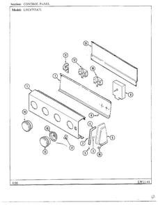 Control Panel Diagram and Parts List for LNC6753A71  Admiral Washer