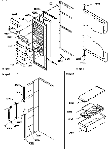 Refrigerator Door Diagram and Parts List for SXD20TL-P1302901WL  Amana Refrigerator