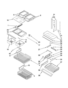 Shelf Parts Diagram and Parts List for AFF2534FES2  Amana Refrigerator