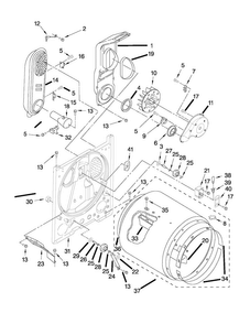 Bulkhead Parts Diagram and Parts List for 7MMGDC300YW0  Maytag Dryer