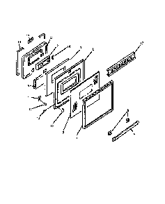 Oven Door Diagram and Parts List for ARR625L-P1130970NL  Amana Range