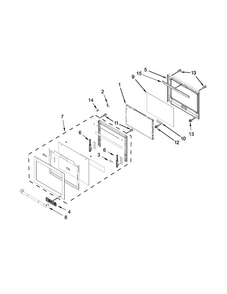 Lower Oven Door Parts Diagram and Parts List for JJW2830DP00  Jenn-Air Wall Oven