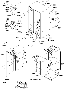Cabinet Parts And Toe Grille Diagram and Parts List for SX322S2W-P1307302WW  Amana Refrigerator