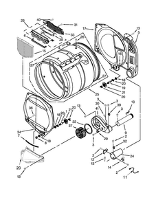 Bulkhead Parts Diagram and Parts List for MDG18MNAWW0  Maytag Dryer