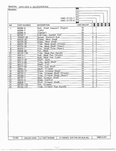 Shelves And Accessories Page 2 Diagram and Parts List for 21123-0  Admiral Refrigerator