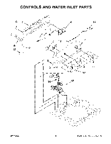 Controls And Water Inlet Parts Diagram and Parts List for 11020232712  Kenmore Washer
