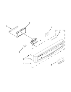 Control Panel And Latch Parts Diagram and Parts List for MDB7749SBM3  Maytag Dishwasher