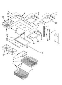 Shelf Parts Diagram and Parts List for ABB1922FED1  Amana Refrigerator