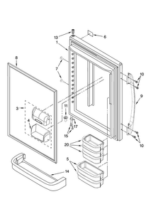 Refrigerator Door Parts Diagram and Parts List for ABB1927VEB1  Amana Refrigerator