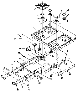 Main Top Diagram and Parts List for ARG7200L-P1143316NL  Amana Range