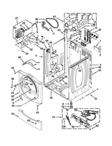 Cabinet Parts Diagram and Parts List for MDG25PNAGW3  Maytag Dryer