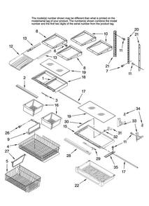 Shelf Parts Diagram and Parts List for ABL2227FES12  Amana Refrigerator