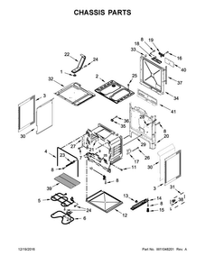 Chassis Parts Diagram and Parts List for YACS4303MFW0  Amana Range