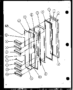 Freezer Door Diagram and Parts List for SX22J-P1116004W  Amana Refrigerator
