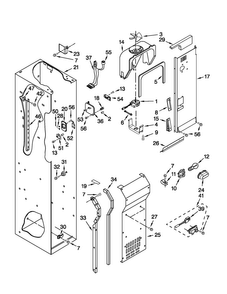 Freezer Liner And Air Flow Parts Diagram and Parts List for JS42SEDUDW12  Jenn-Air Refrigerator