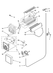 Icemaker Parts Diagram and Parts List for MSD2552VEB00  Maytag Refrigerator